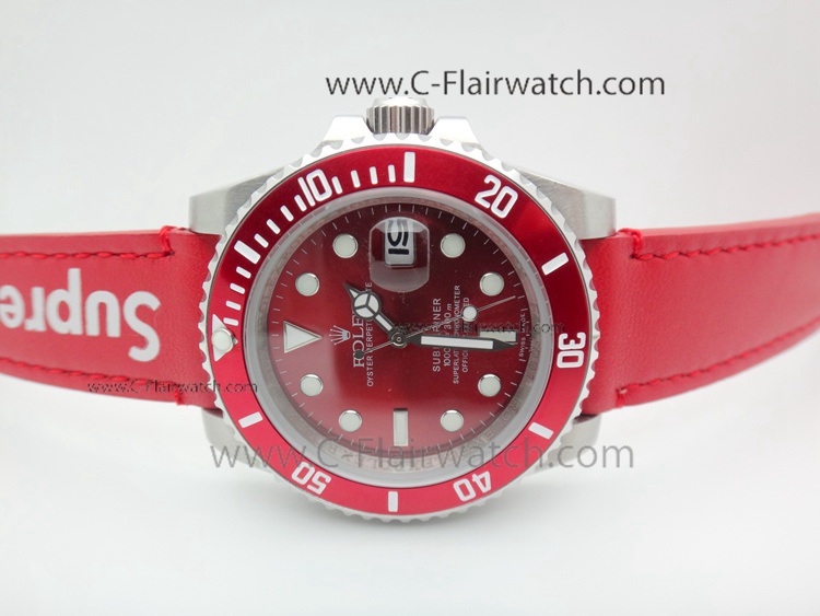 New Copy Rolex Supreme 40mm Watch SS Red Dial New Copy Rolex Supreme 40mm Watch SS Red Dial